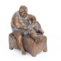 Preview: Bronzskulptur »Die Lektüre« Friedhelm Zilly, Edition Strassacker, 20 x 15 x 21 cm