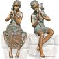 Preview: Skulpturen-Set »Mädchen mit Flöte, Junge mit Flöte«, Bronze 71 und 68 cm hoch Preview: Skulpturen-Set »Mädchen mit Flöte, Junge mit Flöte«, Bronze 71 und 68 cm hoch