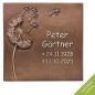 Preview: Schrifttafel »Pusteblume« Bronze Preview: Schrifttafel »Pusteblume« Bronze