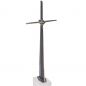 Preview: Skulptur »Freistehendes Kreuz mit Messingkugel«, Atelier Binder, 63 x 25 x 12 cm