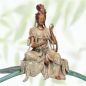 Preview: Skulptur »Tara auf Zweig«, Detailansicht, Bronze, Edition Strassacker, 75 x 50 x 8 cm