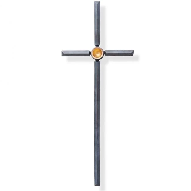 Grabkreuz »Kreuz mit vergoldeter Hohlkugel«, aufliegend oder freistehend, 75 cm hoch
