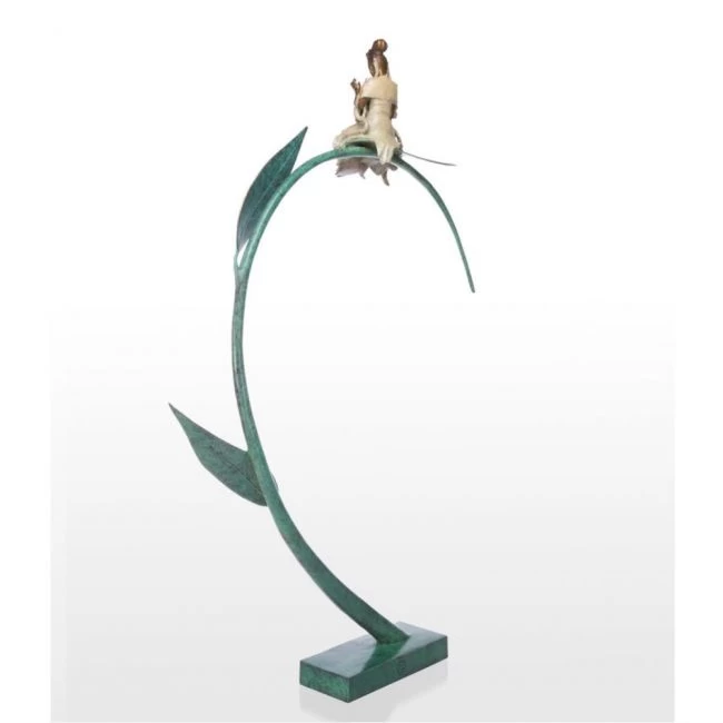 Skulptur »Tara auf Zweig«, Bronze, Edition Strassacker, 75 x 50 x 8 cm