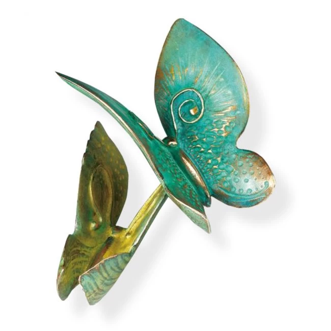 Kleine Skulptur »Zwei Schmetterlinge«, Bronze, 10 x 8 x 8 cm