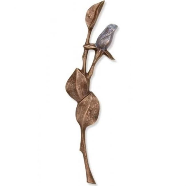 Bronze Symbol »Rose mit geschloßener Blüte«, nach rechts, 32 cm hoch