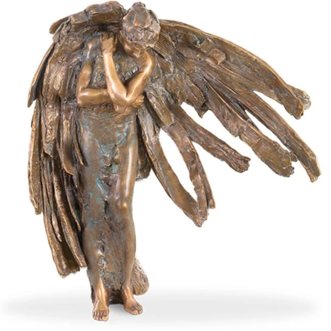 Skulptur »Trauernder Engel, stehend«, Bronze, 70 x 65 x 18 cm