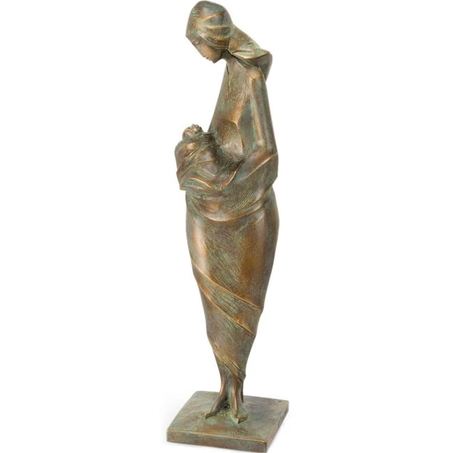 Bronze-Skulptur »Mutter mit Kind II« von Pepi Pescollderungg, Edition Strassacker, 48 cm hoch