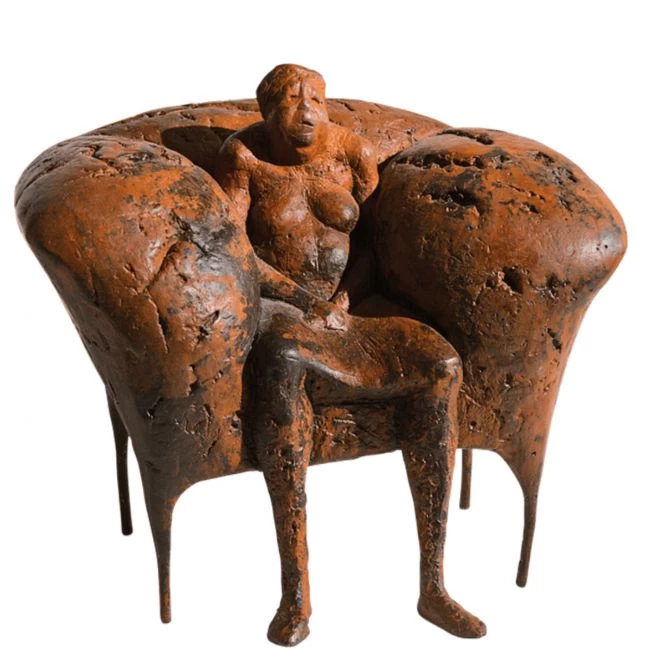 Bronze-Skulptur »Ersesselt« von Anette Mürdter, Exemplar 12/12