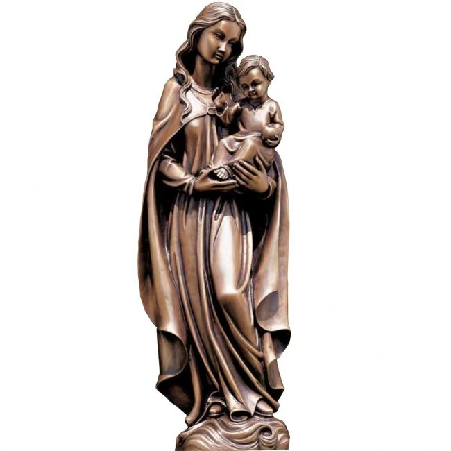 Bronzefiur »Madonna mit Kind« in 6 Größen, Atelier Binder, 29 x 7 x 5 cm