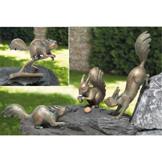 Bronzefiguren »4 Eichhörnchen als Set« Atelier Strassacker, Atelier Strassacker,