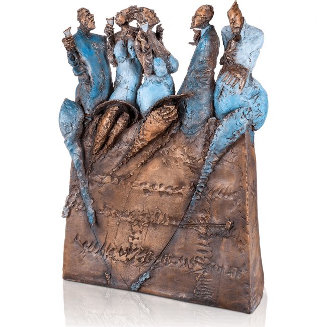 Bronzeskulptur »Happy Hour« Eva Roucka, Edition Strassacker, 94 x 63 x 22 cm