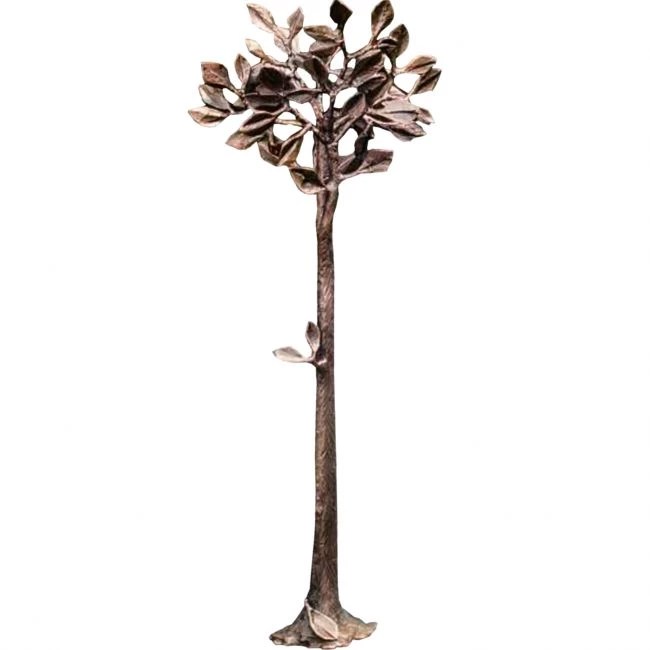 Bronzeskulptur »Lebensbaum mit abgefallenem Blatt«, Atelier Binder, 90 x 38 x 27 cm