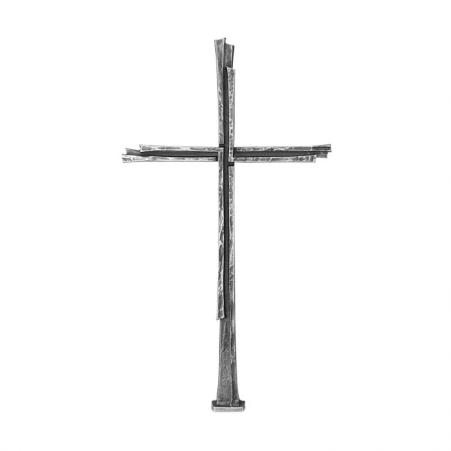 Skulptur »Freistehendes Kreuz aus Bronze und Aluminium«, Kunstgiesserei Strassacker, 103 x 51 x 6 cm