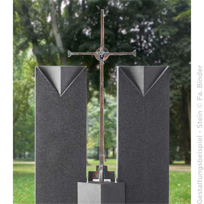 Bronzekreuz »Kreuz mit Zirkonia-Kristall« Atelier Binder