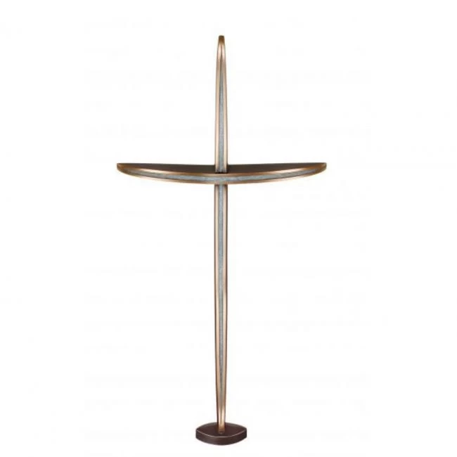 Grabkreuz »Freistehendes Kreuz Bogen« Bronze, Kunstgiesserei Strassacker, 49 x 23 x 5 cm
