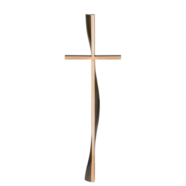 Grabkreuz »Freistehendes Kreuz Lebenlinie« Bronze, Kunstgiesserei Strassacker, 50 x 16 x 12 cm