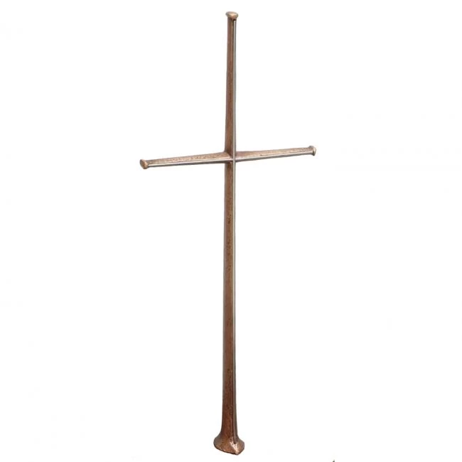 Grabkreuz »Freistehendes Kreuz mit Edelstahlkante« Bronze, Atelier Binder, 85 x 33 x 10 cm