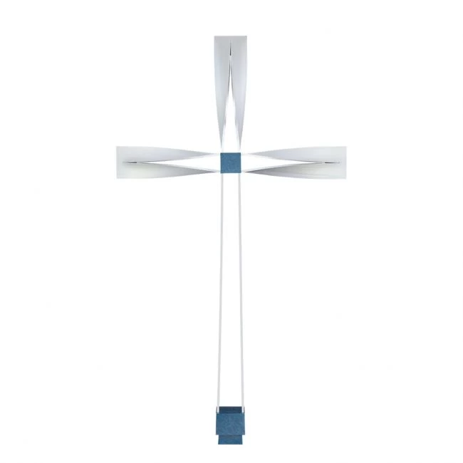 Grabkreuz »Kreuz aus Edelstahl mit blau patinierter Bronze«