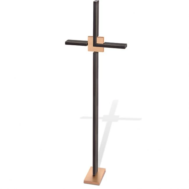 Grabkreuz »Kreuz mit polierter Bronzeplatte«, Kunstgiesserei Strassacker, 61 x 19 x 9 cm