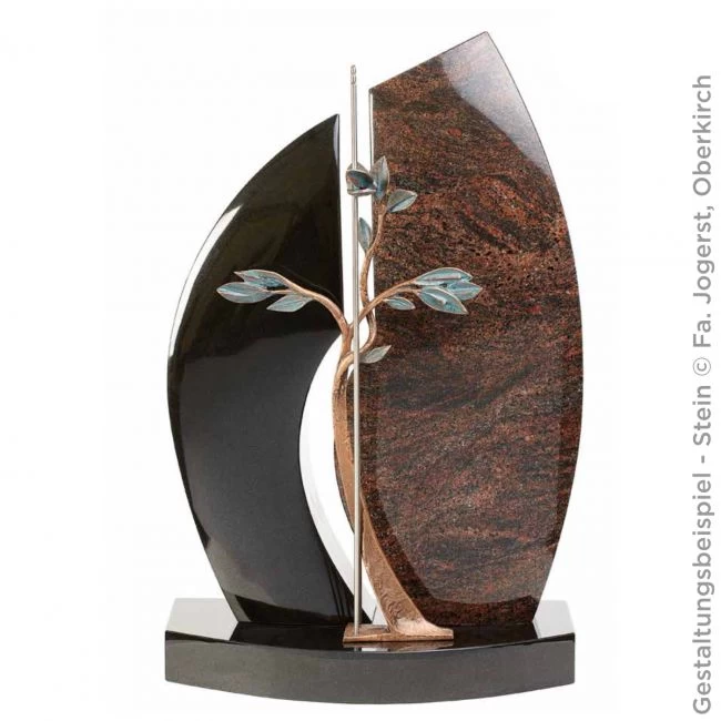 Grabkreuz »Lebensbaum« Bronze und Edelstahl