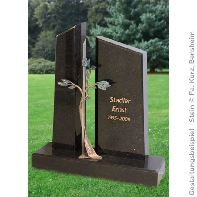 Grabkreuz »Lebensbaum« Bronze und Edelstahl