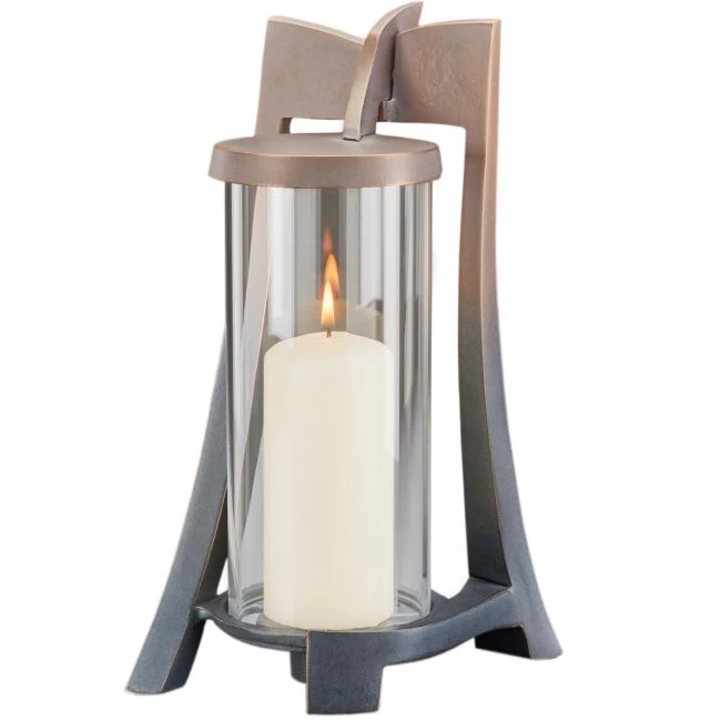Moderne Grableuchte »Papino«, Bronze, Verlaufspatina, 29 cm hoch