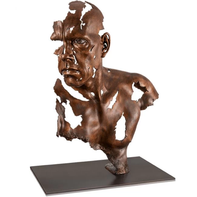 Skulptur »Face to Face« von Jamie Salmon, Bronze