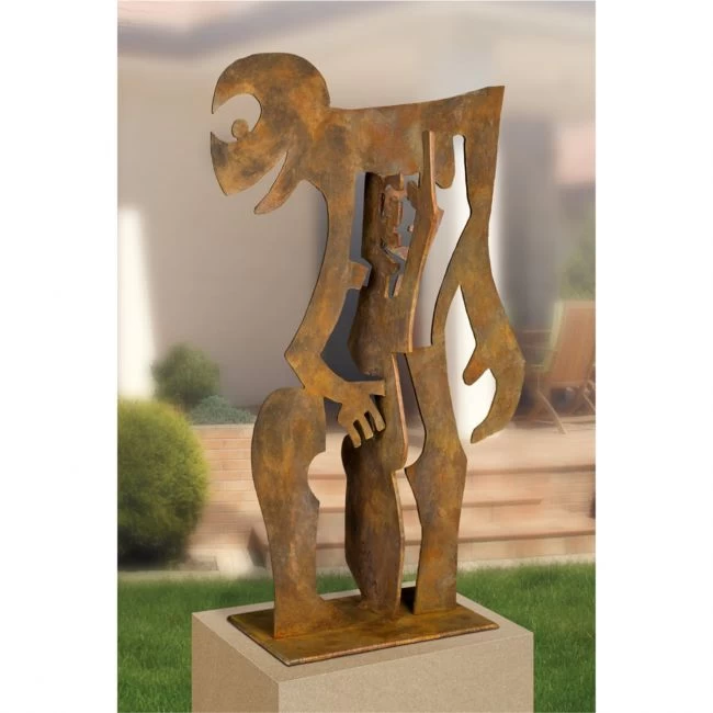 Skulptur »Mensch mit Mensch« Guido Häfner, Edition Strassacker, 73 x 40 x 15 cm