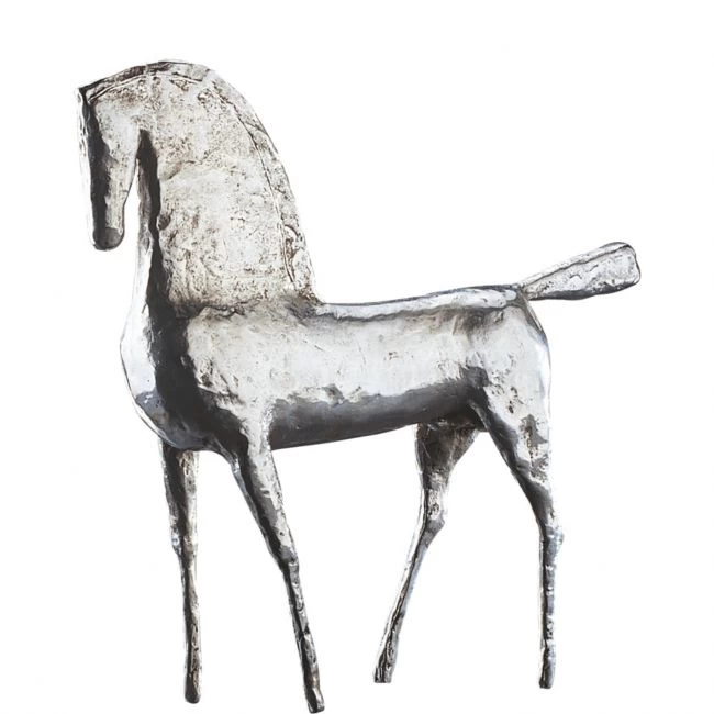 Skulptur »Pferd« aus reinem Silber, Hermann Schwahn, 29 x 29 x 7 cm
