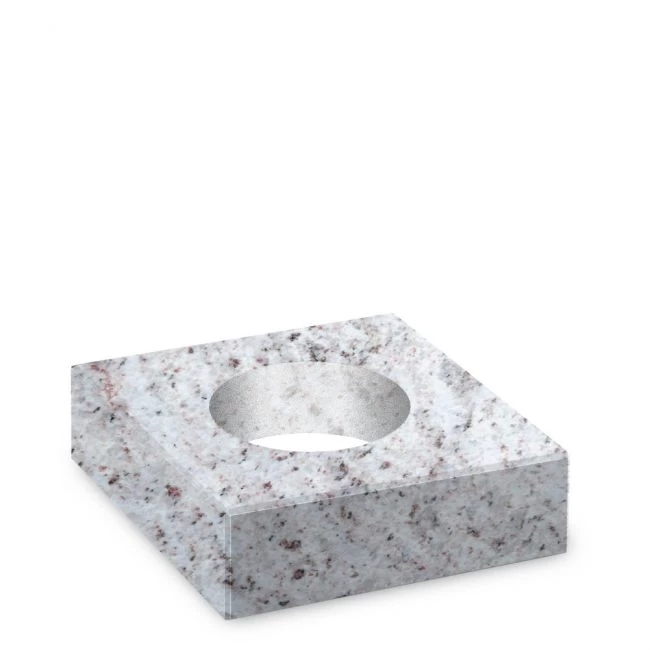 Steinsockel aus MP White-Granit, poliert, 20 x 20 cm