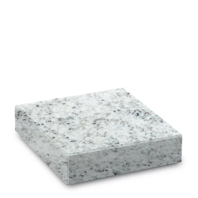 Steinsockel aus MP White-Granit, poliert, 25 x 25 cm