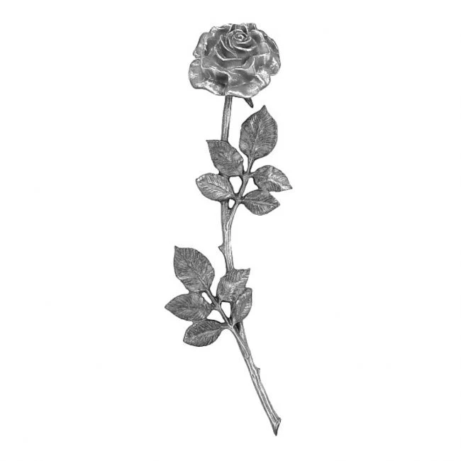 Symbol »Rose, groß«, Aluminium, Kunstgiesserei Strassacker, 40 x 10 x 5 cm