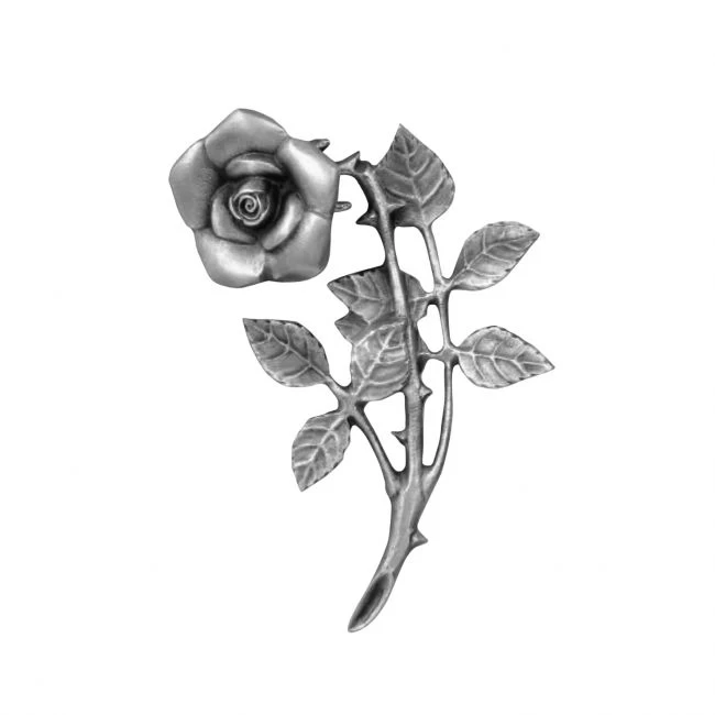 Symbol »Rosenzweig mit abgeknickter Blüte«, Bronzegiesserei Filthaut, 15 x 9 cm