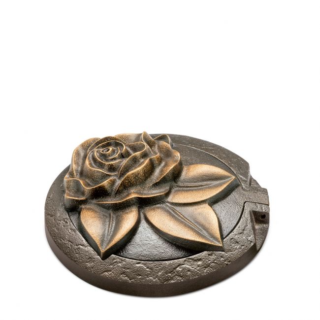 Vasenring mit Rose »Blüte«, Bronze, 3 x ø 12 cm
