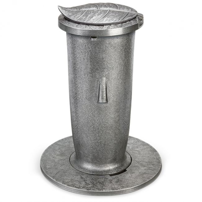 Versenkvase mit Deckel »Toflor«, Aluguß, grau getönt, 27 cm hoch