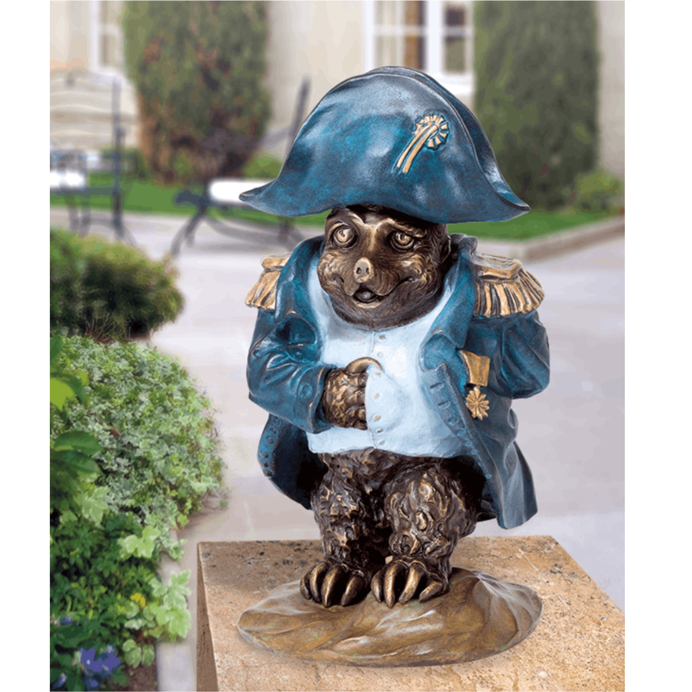 Gartenfigur Maulwurf Napoleon Bronze Bildhauerei Shop