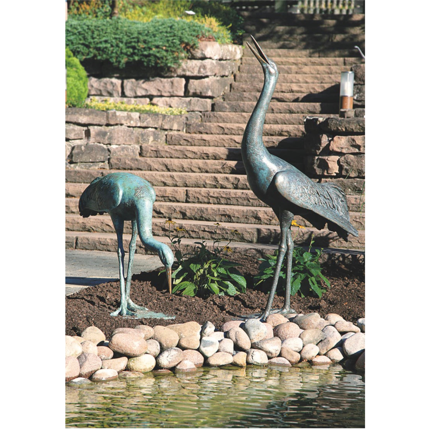 Garten Skulptur Kranich Fressend Erwin A Schinzel Bildhauerei Shop