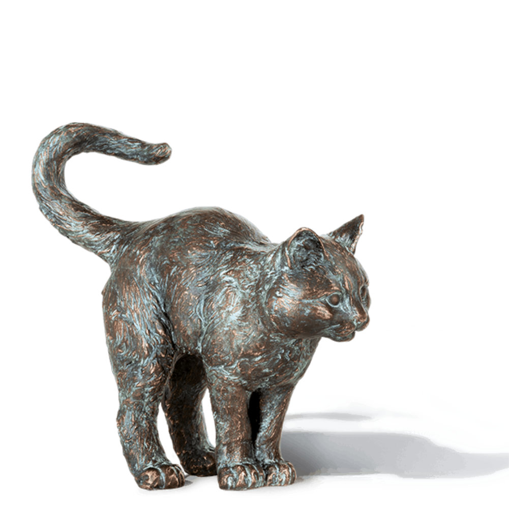 Bronzeskulptur Katze Dekoration für Haus und Garten 