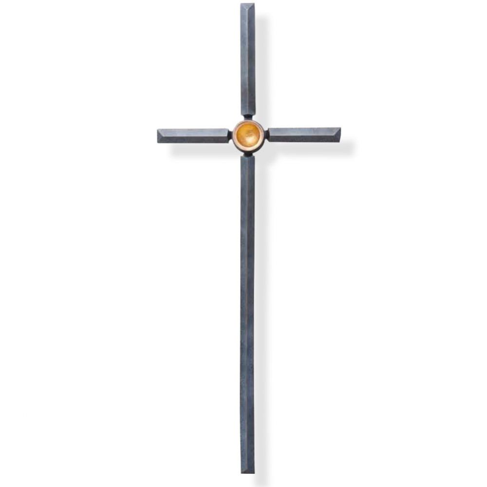 Grabkreuz »Kreuz mit vergoldeter Hohlkugel«, aufliegend oder freistehend, 75 cm hoch Grabkreuz »Kreuz mit vergoldeter Hohlkugel«, aufliegend oder freistehend, 75 cm hoch
