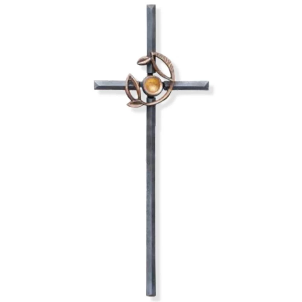 Symbol »Kreuz mit vergoldeter Hohlkugel und Blätterkranz«
