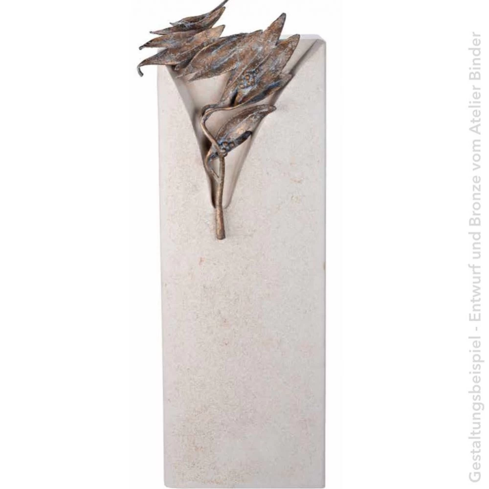 Skulptur »Zweig mit Blätter« Bronze