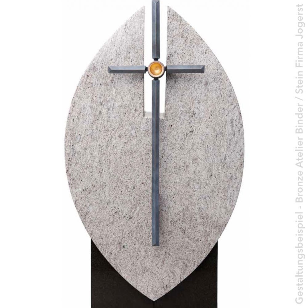 Gestaltungsbeispiel, Grabkreuz »Kreuz mit vergoldeter Hohlkugel«, aufliegend oder freistehend, 75 cm hoch Gestaltungsbeispiel, Grabkreuz »Kreuz mit vergoldeter Hohlkugel«, aufliegend oder freistehend, 75 cm hoch