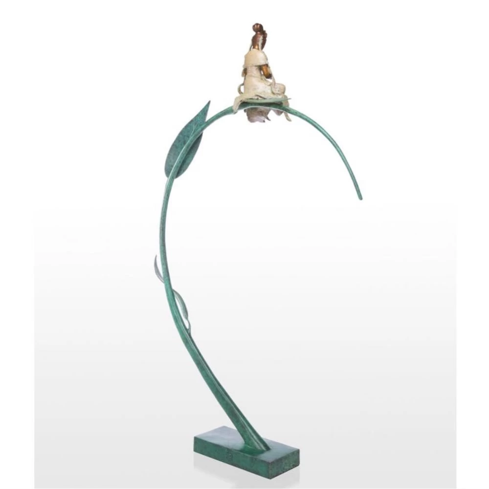 Skulptur »Tara auf Zweig«, Bronze, Edition Strassacker, 75 x 50 x 8 cm