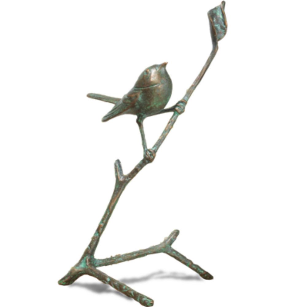 Skulptur »Zaunkönig auf Ast« vom Atelier Strassacker, Bronze Skulptur »Zaunkönig auf Ast« vom Atelier Strassacker, Bronze