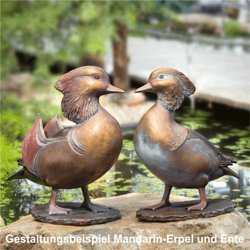 Gartenfigur »Mandarin-Ente« Bronze Gartenfigur »Mandarin-Ente« Bronze