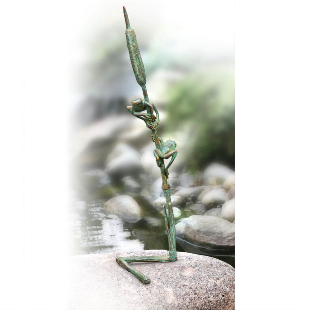 Bronzeskulptur »Halm mit zwei Fröschlein« Bronzeskulptur »Halm mit zwei Fröschlein«