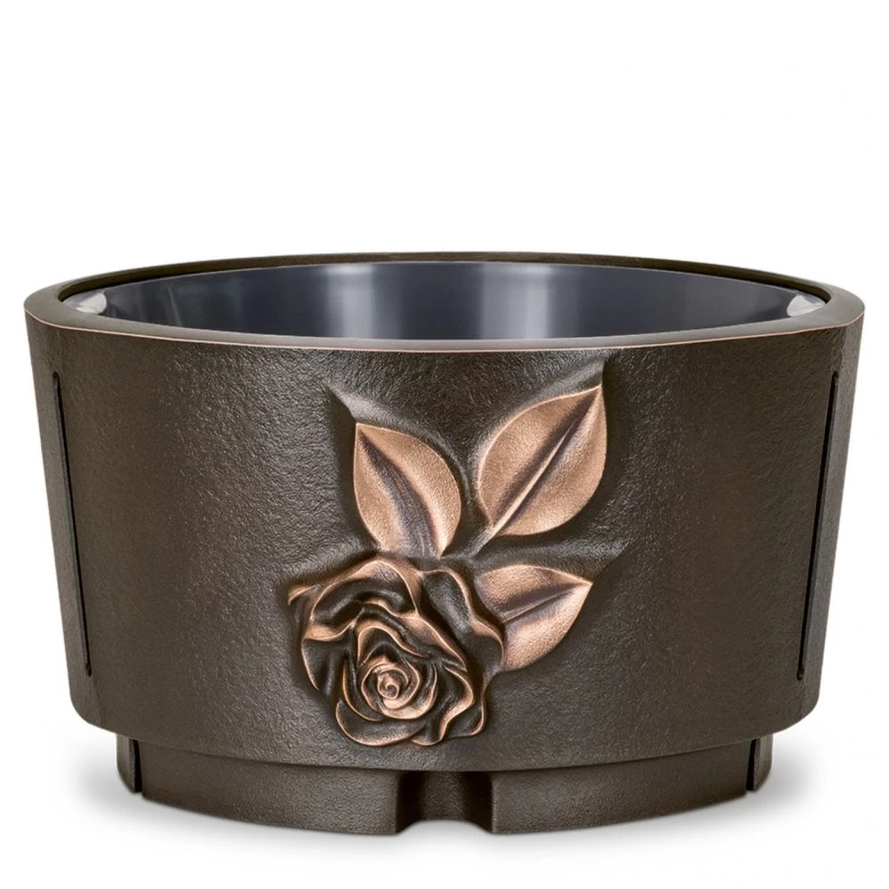 Pflanzschale »Blüte«, Bronze, Patina »dunkelbraun«, 31 cm Durchmesser Pflanzschale »Blüte«, Bronze, Patina »dunkelbraun«, 31 cm Durchmesser