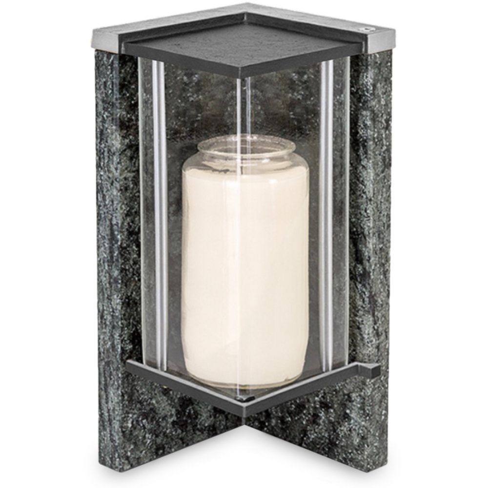 Grablaterne aus Stein und Alu Grablaterne aus Stein und Alu