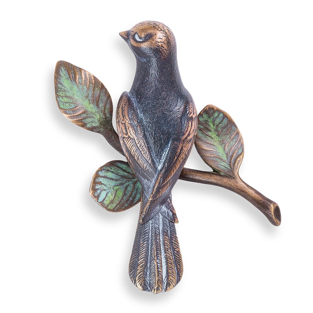 Bronzefigur »Vogel auf Zweig«, Kunstgiesserei Strassacker, 20 x 8 x 3 cm Bronzefigur »Vogel auf Zweig«, Kunstgiesserei Strassacker, 20 x 8 x 3 cm