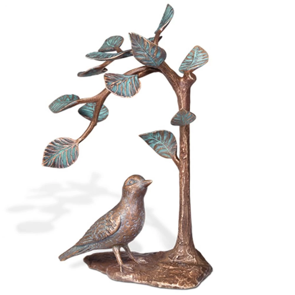 Bronzefigur »Vogel unter Bäumchen«, Kunstgiesserei Strassacker, 24 x 14 x 14 cm Bronzefigur »Vogel unter Bäumchen«, Kunstgiesserei Strassacker, 24 x 14 x 14 cm